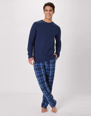 Hanes Men's Micro Fleece Thermal Pajama Set