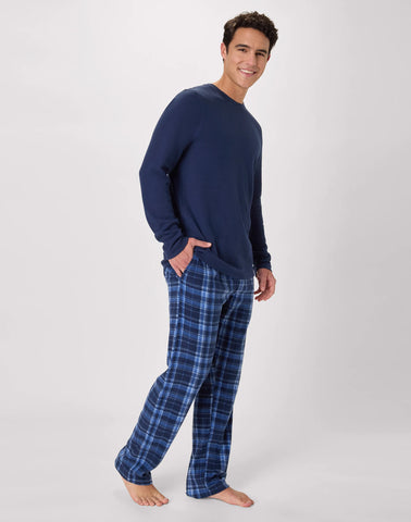 Hanes Men's Micro Fleece Thermal Pajama Set