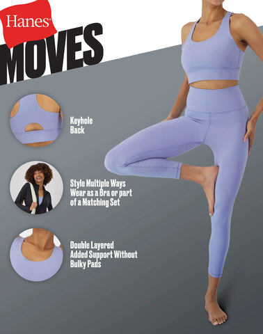 Hanes Moves Women's Crop Sports Bra, Racerback