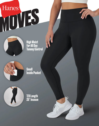 Hanes Moves Women's 7/8 Leggings with Internal Pocket, 25