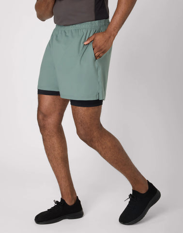 Hanes Moves Men's 2-in-1 Gym Shorts, 5Inseam