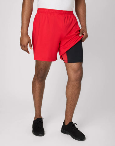 Hanes Moves Men's 2-in-1 Gym Shorts, 7Inseam