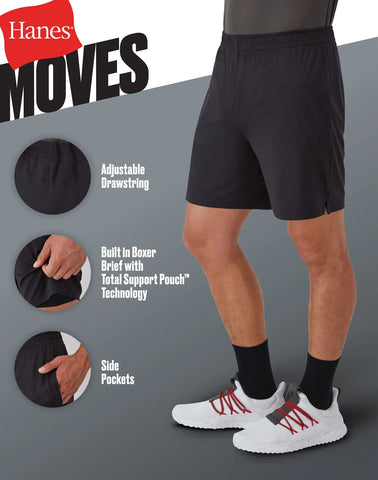 Hanes Moves Men's 2-in-1 Gym Shorts, 7Inseam