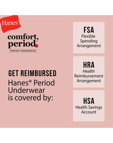 Hanes Comfort, Period. Women's Boxer Brief Period Underwear, Super Leaks, 2-Pack