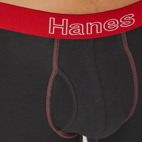 Hanes Men's Stretch Cotton Boxer Brief Underwear, Comfort Flex Fit, 6-Pack