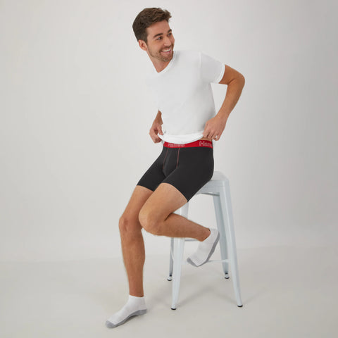 Hanes Men's Stretch Cotton Boxer Brief Underwear, Comfort Flex Fit, 6-Pack