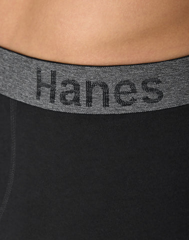 Hanes Stay Dry Pouch Men's Cotton Stretch Boxer Brief Underwear, Black, 3-Pack