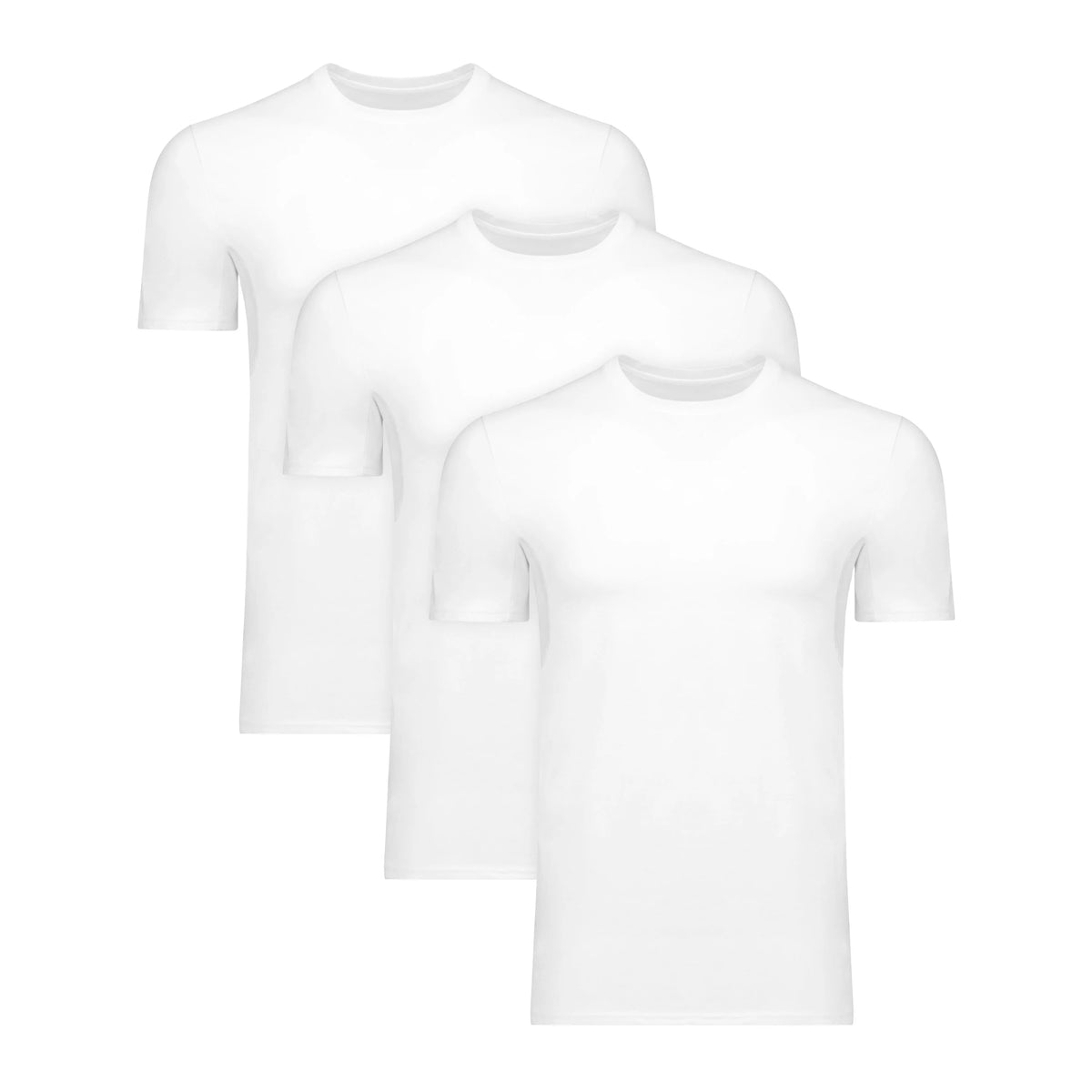 Hanes Men's Sweat Block Crewneck Tee, White, 3-Pack