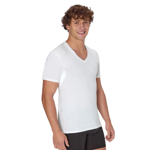 Hanes Men's Sweat Block V-Neck Tee, White, 3-Pack