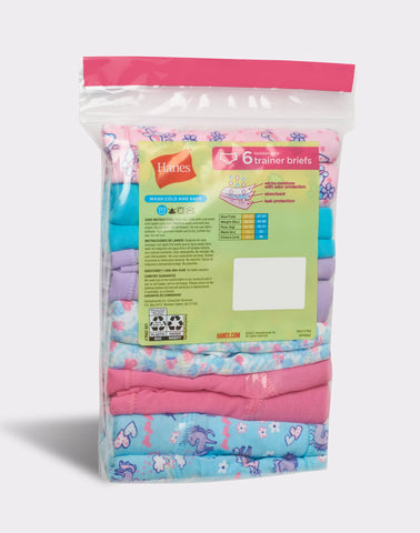 Hanes Toddler Girls' Potty Trainer Brief Underwear, 6-Pack