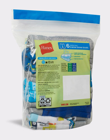 Hanes Boys' Potty Trainer Boxer Briefs, Assorted, 6-Pack