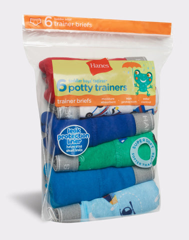Hanes Toddler Boys' Potty Trainer Brief Underwear, 6-Pack