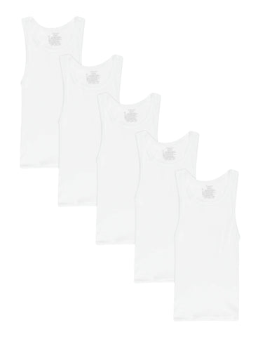Hanes Toddler Boys' Tank, White, 5-Pack