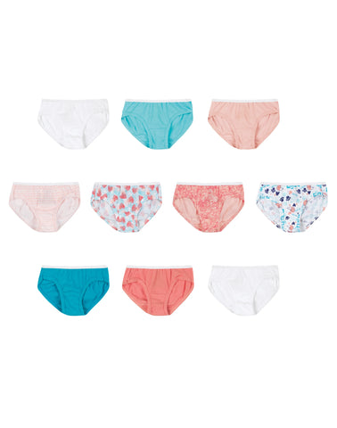 Hanes Toddler Girls' Cotton Hipster Underwear, 10-Pack