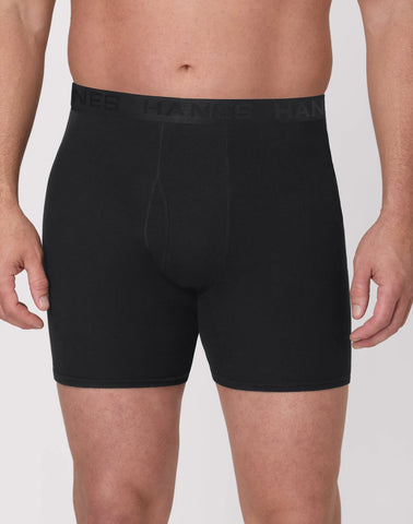 Hanes Ultimate Big Men's ComfortBlend Boxer Brief Underwear, Black/Grey, 3-Pack (Big & Tall Sizes)