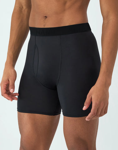 Hanes Ultimate Comfort Sport Men's Performance Stretch Boxer Brief Underwear, Black, 4-Pack