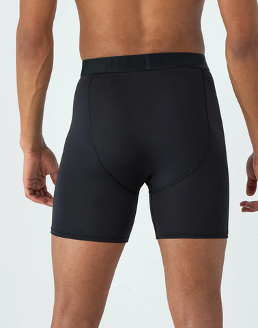 Hanes Ultimate Comfort Sport Men's Performance Stretch Boxer Brief Underwear, Black, 4-Pack