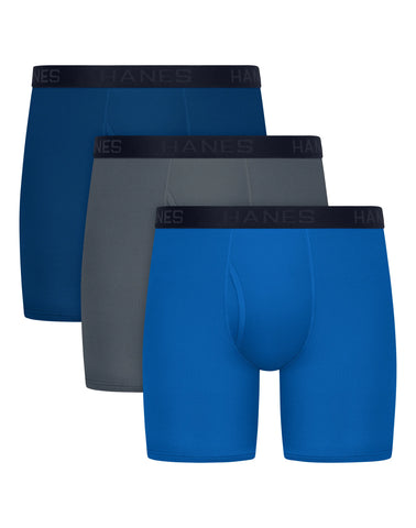 Hanes Men's Underwear Boxer Briefs, 3-Pack, Big Man Ultimate Sport (Big & Tall)