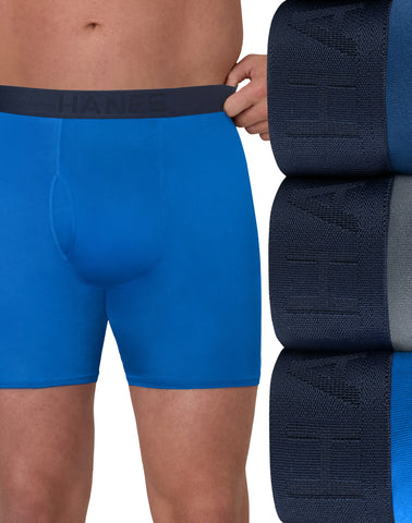 Hanes Men's Underwear Boxer Briefs, 3-Pack, Big Man Ultimate Sport (Big & Tall)