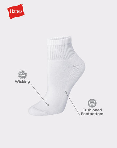 Hanes Ultimate Women's Ankle Socks, Cushioned, 6-Pairs