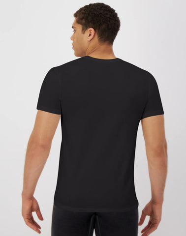 Hanes Ultimate Comfort Fit Men's Crewneck Undershirt, Black, 4-Pack