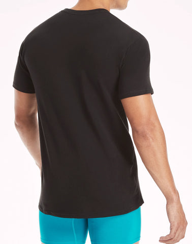 Hanes Ultimate Comfort Fit Men's Crewneck Undershirt, Black, 4-Pack