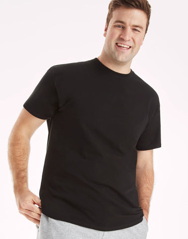 Hanes Ultimate Comfort Fit Men's Crewneck Undershirt, Black, 4-Pack