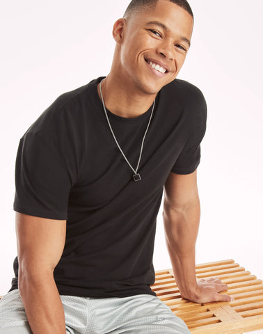 Hanes Ultimate Comfort Fit Men's Crewneck Undershirt, Black, 4-Pack