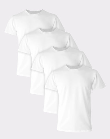 Hanes Ultimate Comfort Fit Men's Crewneck Undershirt, White, 4-Pack