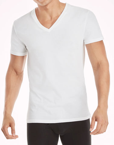 Hanes Ultimate Comfort Fit Men's V-Neck Undershirt, White, 4-Pack