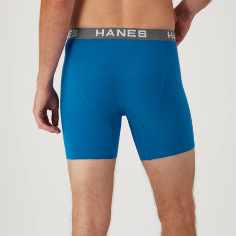 Hanes Ultimate Comfort Flex Fit Men's Boxer Brief Underwear, Red/Blue, 4-Pack