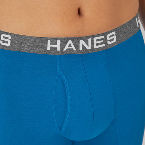 Hanes Ultimate Comfort Flex Fit Men's Boxer Brief Underwear, Red/Blue, 4-Pack