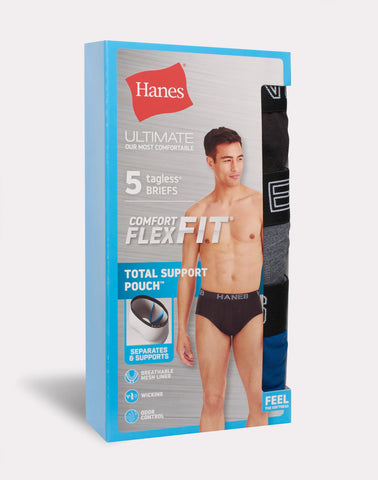 Hanes Ultimate Comfort Flex Fit Total Support Pouch Men's Brief Underwear, 5-Pack