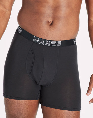 Hanes Ultimate Total Support Pouch Big Men’s Boxer Brief Underwear, Black/Grey, 3-Pack (Big & Tall Sizes)