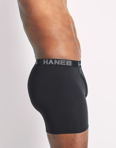 Hanes Ultimate Total Support Pouch Big Men’s Boxer Brief Underwear, Black/Grey, 3-Pack (Big & Tall Sizes)