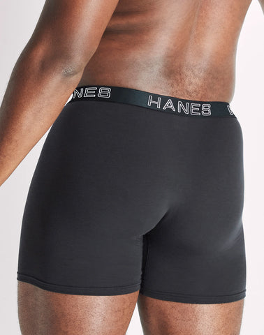 Hanes Ultimate Total Support Pouch Big Men’s Boxer Brief Underwear, Black/Grey, 3-Pack (Big & Tall Sizes)
