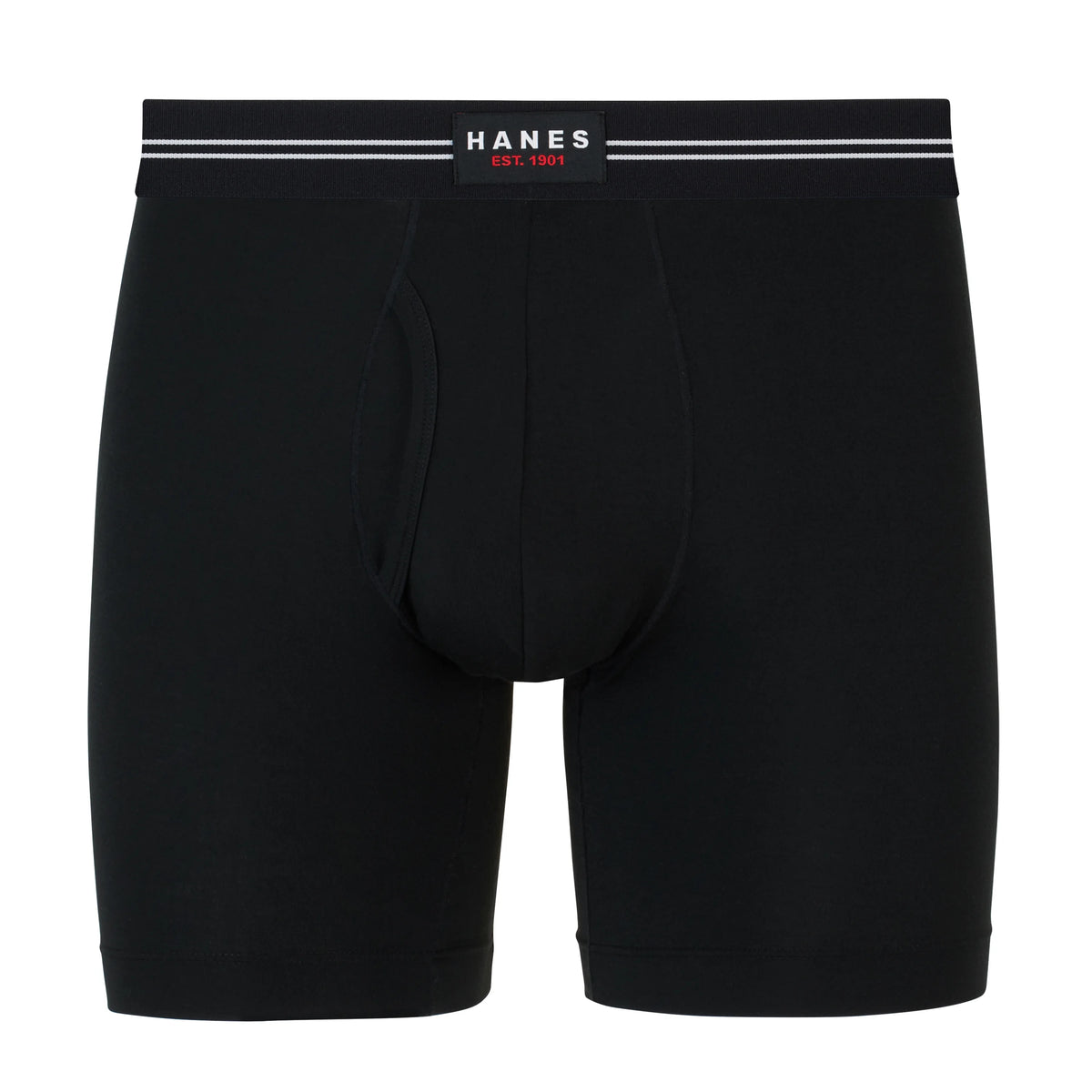 Hanes Perfect Flex Men's Boxer Brief Underwear, Lightweight & Breathable, Black, 1-Pack