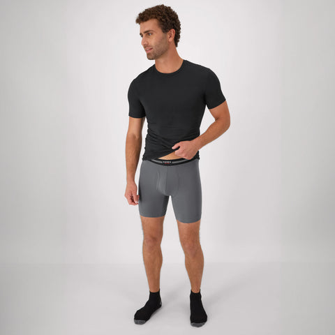 Hanes Perfect Flex Men's Boxer Brief Underwear, Lightweight & Breathable, Grey, 1-Pack