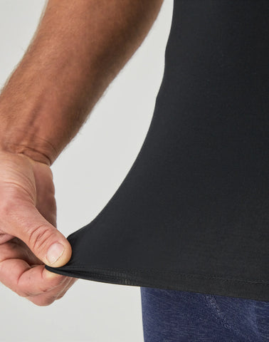 Hanes Perfect Flex Men's Tee, Black Crewneck Undershirt, 1-Pack