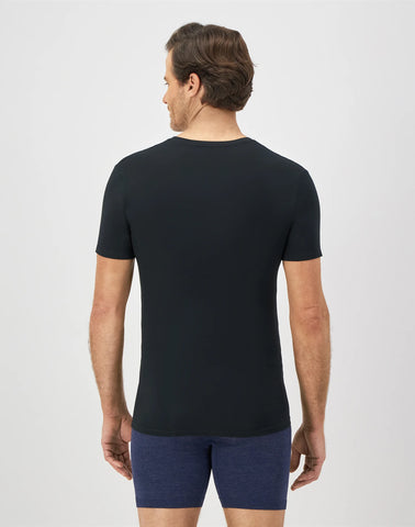 Hanes Perfect Flex Men's Tee, Black V-Neck Undershirt, 1-Pack