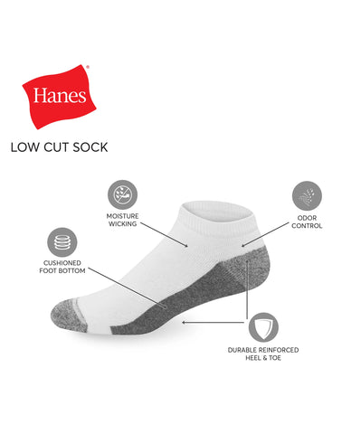 Hanes Ultimate Men's Ultra Cushion Low Cut Socks, 6-Pairs