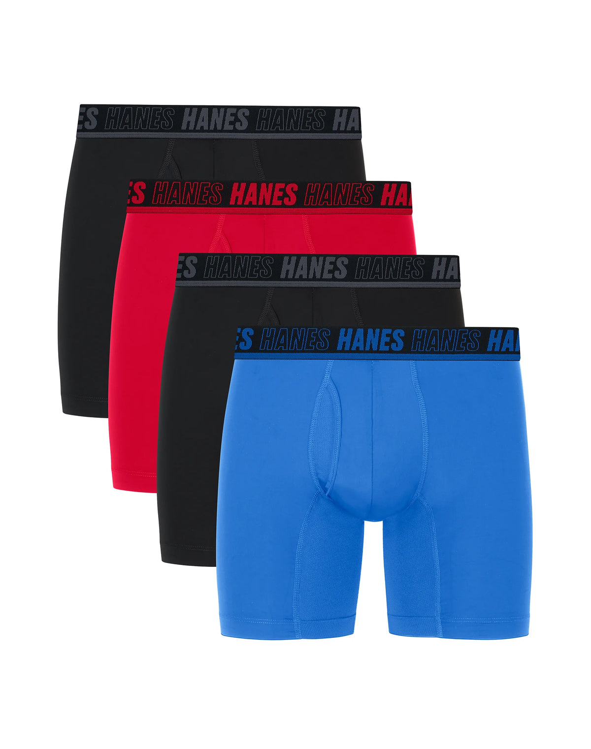 Hanes Moves Ultimate Men’s Anti-Chafe Boxer Brief Underwear, X-Temp, Assorted, 4-Pack, 6