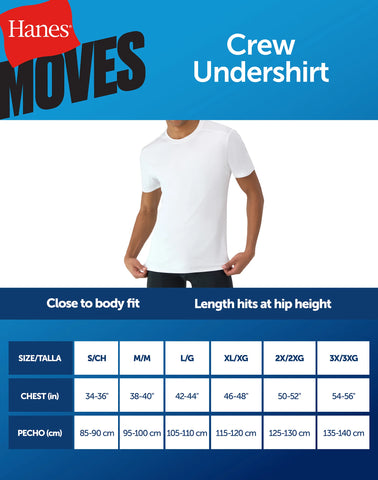 Hanes Moves Ultimate Men's Breathable Mesh Crewneck T-Shirt, X-Temp, Black/Grey, 3-Pack