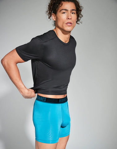 Hanes Moves Ultimate Men's Breathable Mesh Crewneck T-Shirt, X-Temp, Black/Grey, 3-Pack