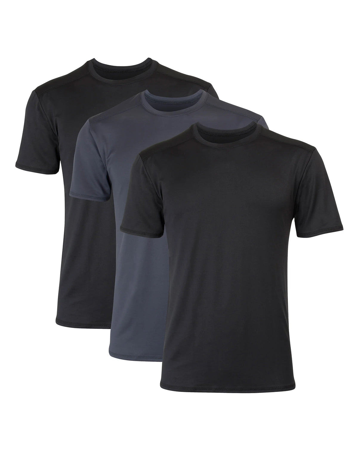 Hanes Moves Ultimate Men's Breathable Mesh Crewneck T-Shirt, X-Temp, Black/Grey, 3-Pack