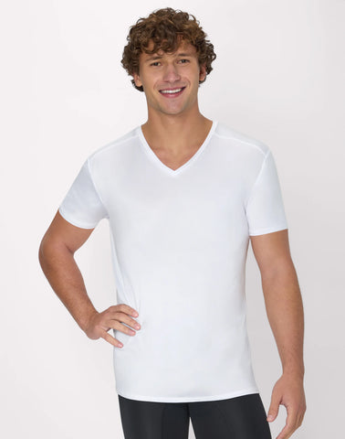 Hanes Moves Ultimate Men's Breathable V-neck T-Shirt, X-Temp, White, 3-Pack