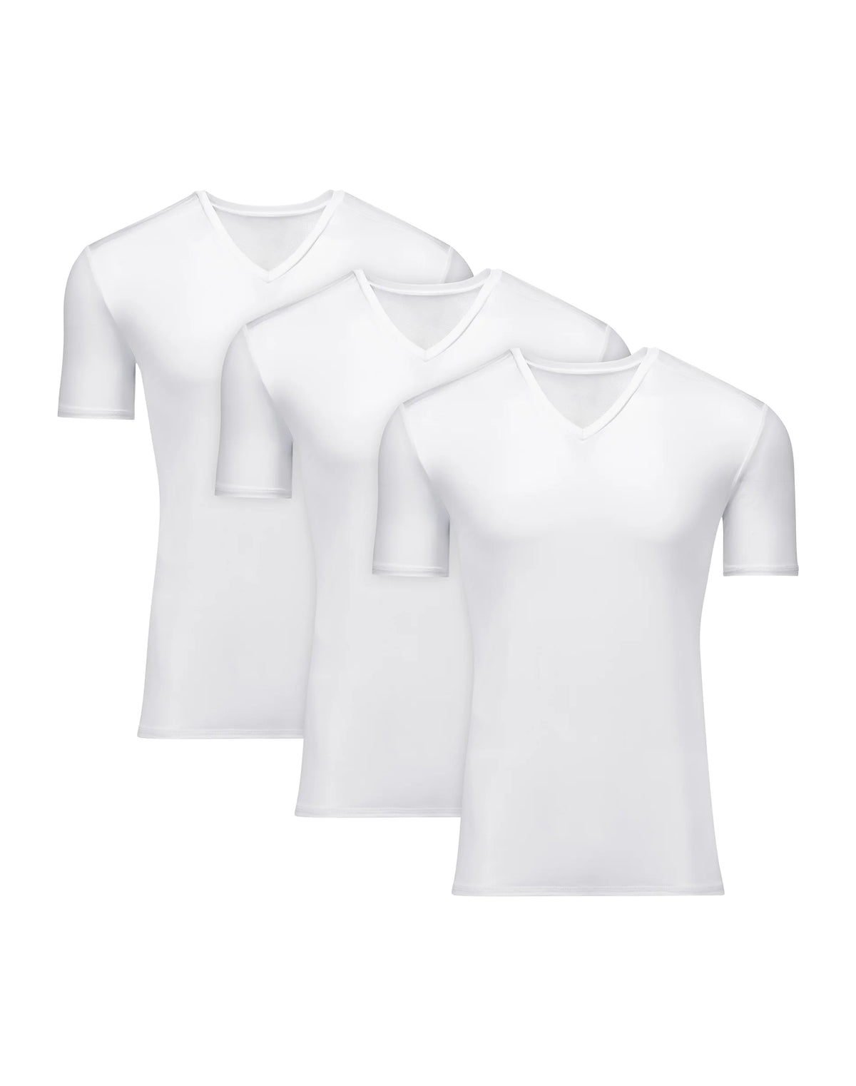 Hanes Moves Ultimate Men's Breathable V-neck T-Shirt, X-Temp, White, 3-Pack