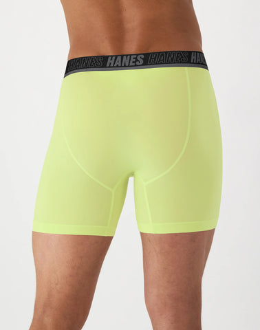 Hanes Moves Ultimate Men's Anti-Chafe Boxer Brief Underwear, Total Support Pouch, X-Temp, Assorted, 4-Pack, 6