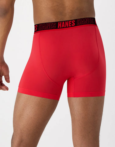 Hanes Moves Ultimate Men's Anti-Chafe Trunk Underwear, Total Support Pouch, X-Temp, 4-Pack, 4