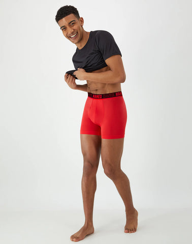 Hanes Moves Ultimate Men's Anti-Chafe Trunk Underwear, Total Support Pouch, X-Temp, 4-Pack, 4